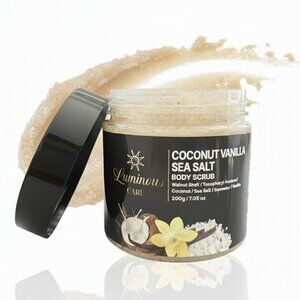 Luminous Care Coconut Vanilla Body Scrub | Sea Salt + Walnut Shell Exfoliating 2